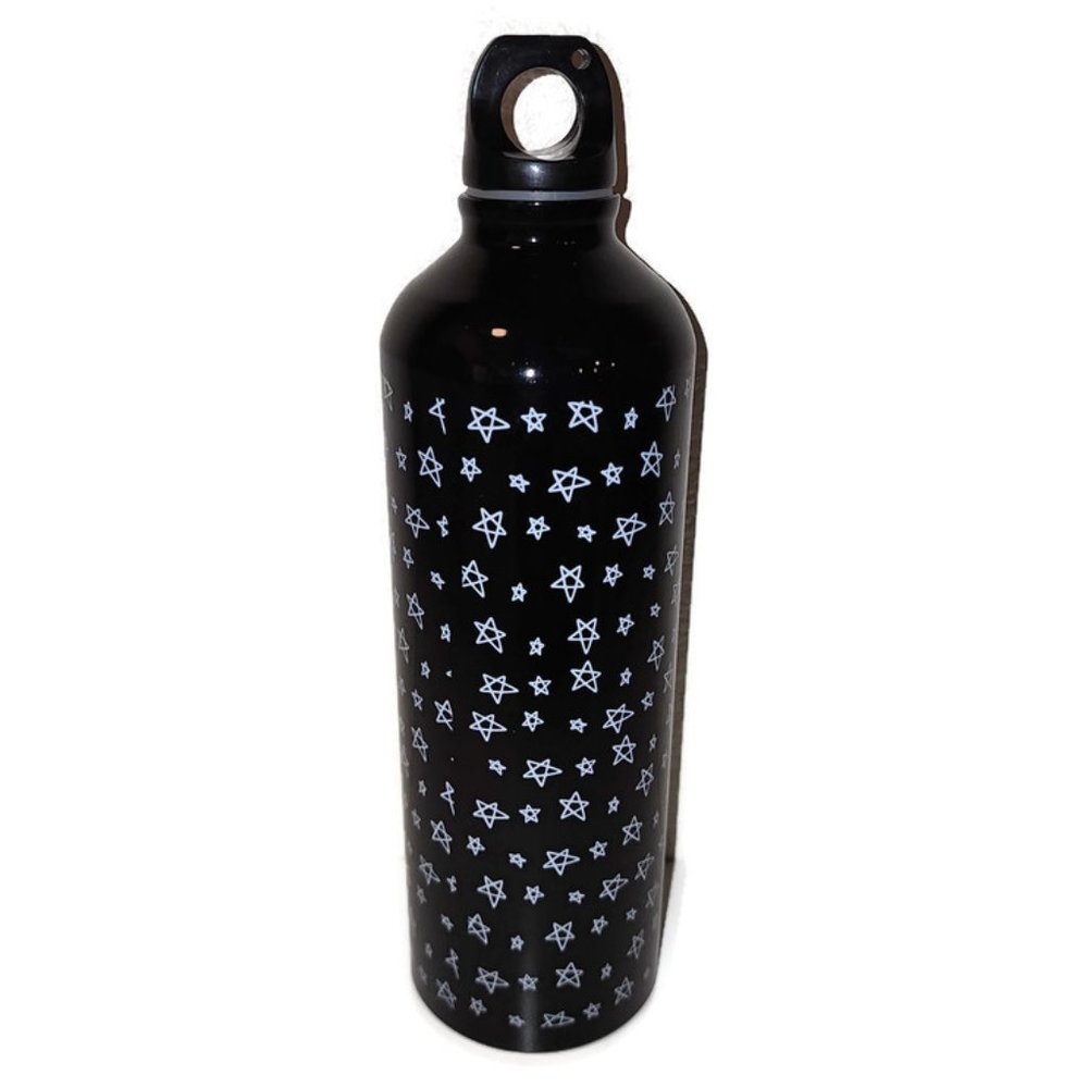 Black Water Bottle with Stars - 24.6 Oz